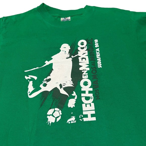 Yazbek Hecho En Mexico 2010 Mundial Saudafrica Green Soccer Shirt Mens Size M - Picture 2 of 6